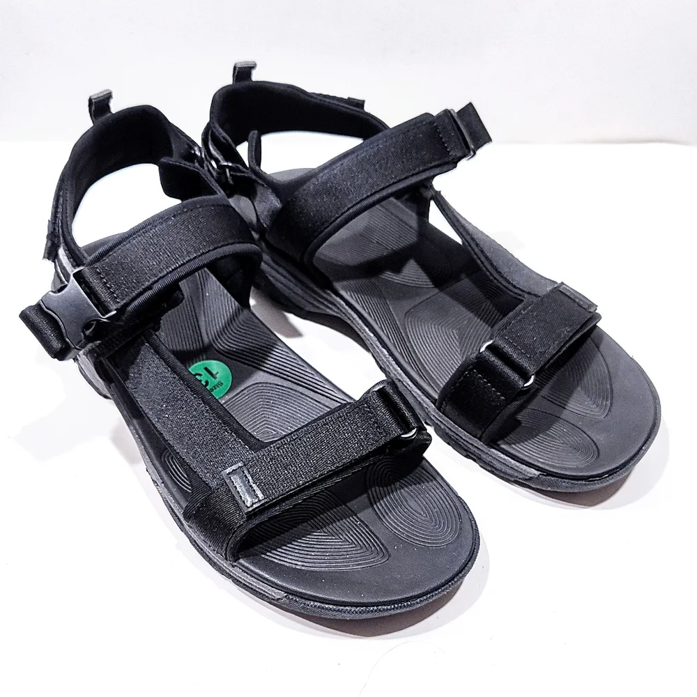 G. H. Bass Trek Sporty Sandal Black Men's Size 13 Water Shoes Adjustable New